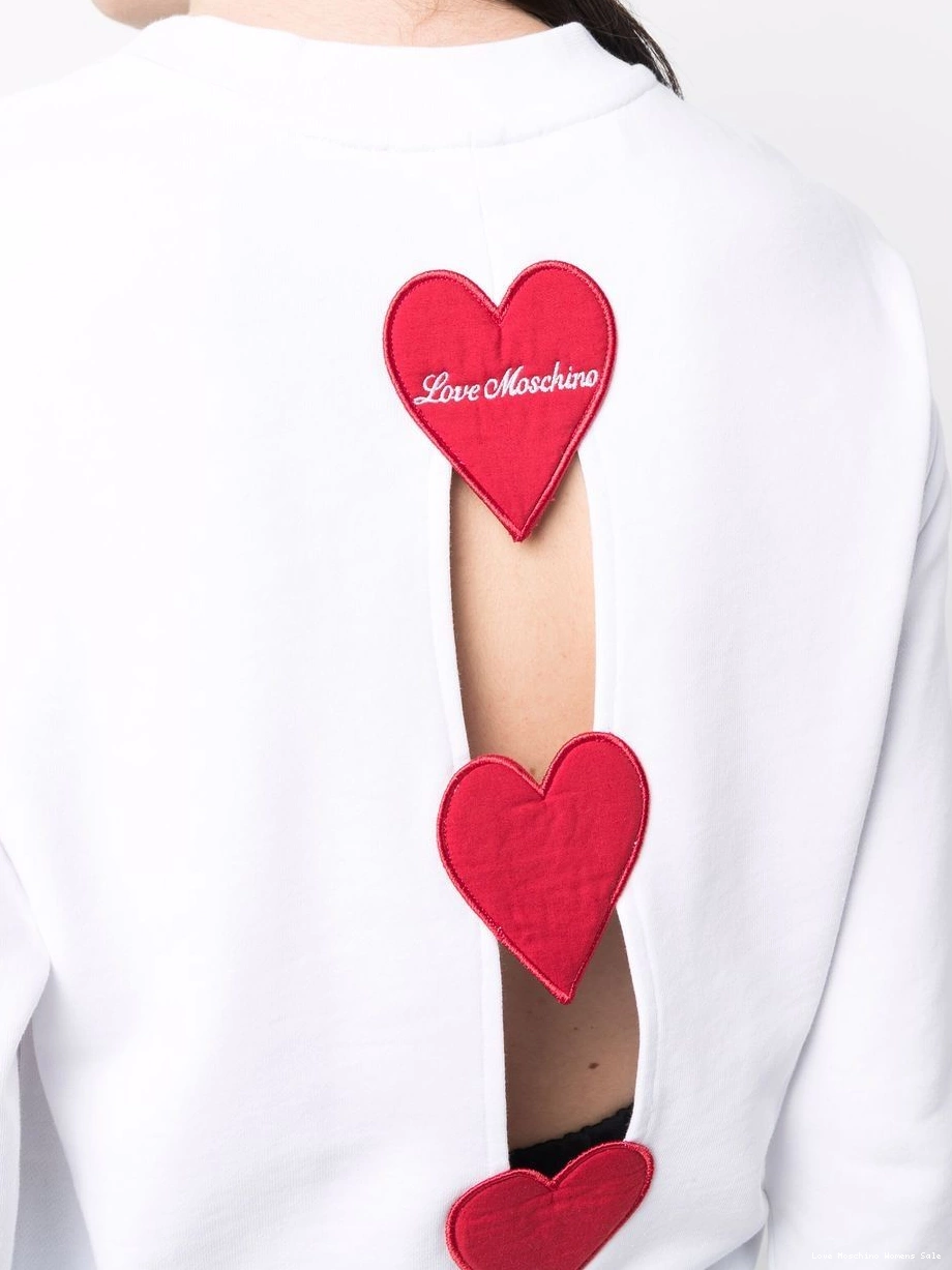 Cheap Women Moschino crew sweatshirt heart-detail Love neck 0331